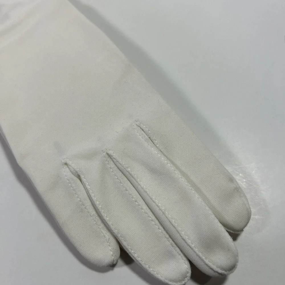 Miss‎ Aris Vintage Elbow Long White Stretch Knit Gloves NWT